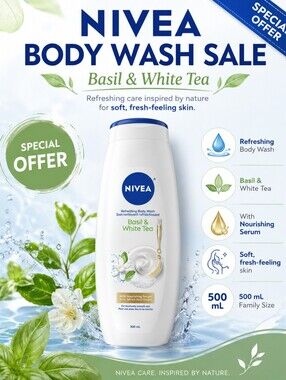 💥💙 Basil & White Tea Refreshing Body Wash